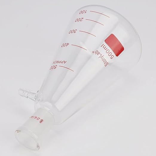 stonylab Filtering Flask with 24/40 Standard Taper Outer Joint, Heavy Wall Borosilicate Glass Filter Flask, Bolt Neck with Tubulation, 500 ml