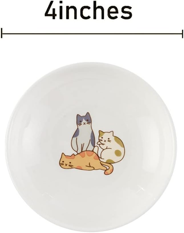 6pcs Ceramic Cat Appetizer Plates, Sauce Plates, Dessert Plates