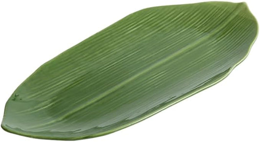 Zerodeko Sushi Plate Japanese Style Plate Sushi Dishes Baran Sushi Grass Sushi Platter Japanese Sushi Dish Oval Serving Plates Sushi Grass Baran Garnish Sushi Serving Plate Green Ceramics