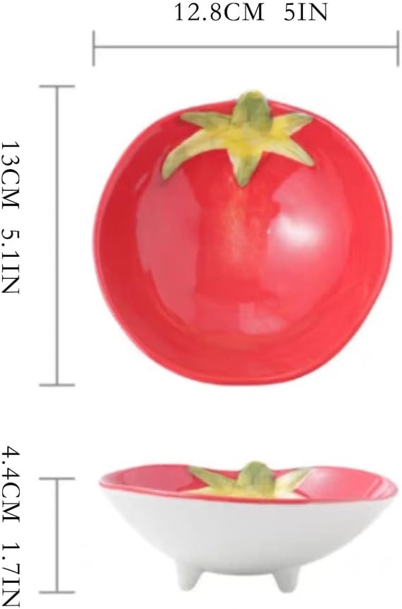 Dipping Sauce Bowls Appetizer Bowls Creative Tomato Ceramic Tableware Dried Fruit Plate Snack Plate Fruit Plate Home Vegetable Plate Snack Plate Candy Plate Ceramic Dip Bowls Dipping Sauce Bowls