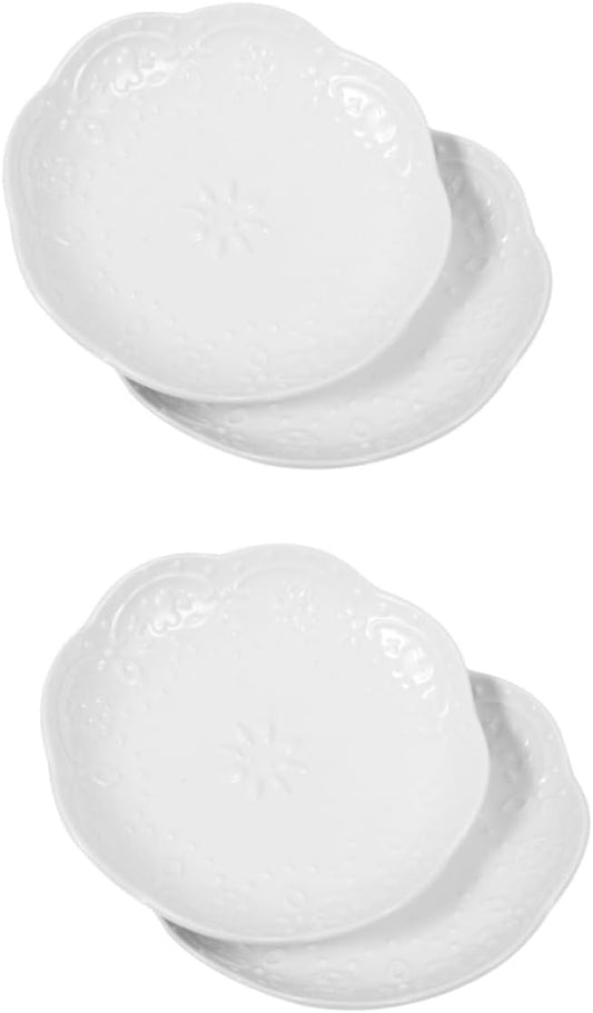 2sets Ceramic Appetizer Plates Elegant Sauce Bowls for Dipping Seasoning Dish for Home Restaurant Hotel Travel and Stylish Tableware 2pcs*2