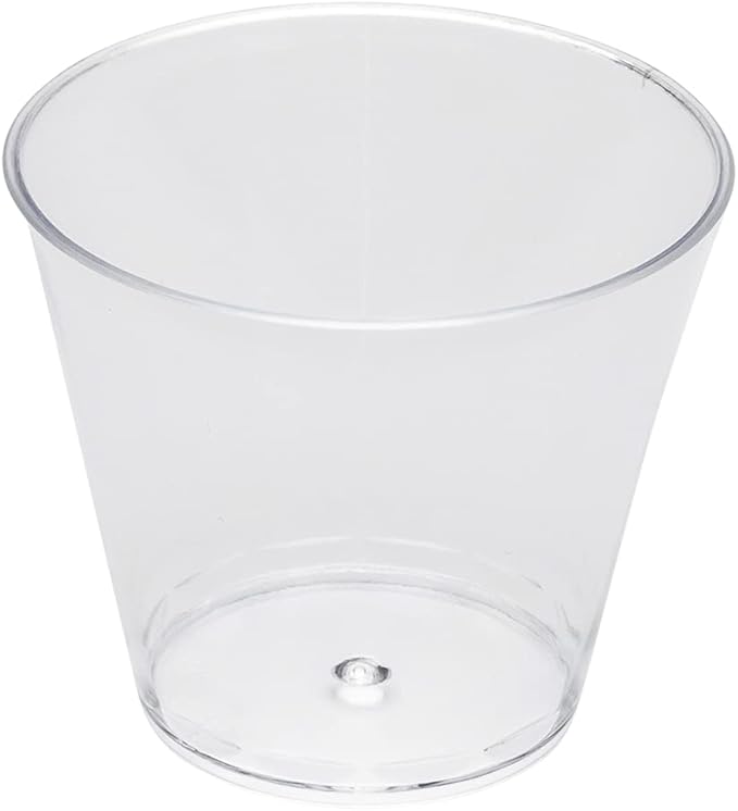 Restaurantware-4 Ounce Mini Dessert Cups, 100 Square Small Appetizer Cups - Durable, Disposable, Clear Plastic Parfait Cup, Serve Mousse, Puddings, Or Samples, For Weddings Or Parties