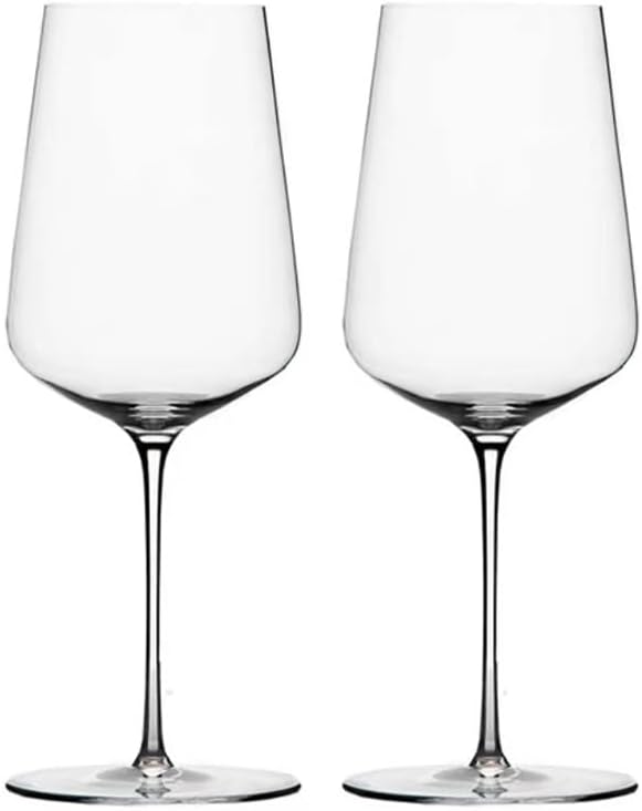 Premium Crystal Wine Glasses Set of 2,Clear Crystal Glassware for Red and White Wines, Elegant Essentials for Home and Parties, Hand-Blown (Red and White Universal Cup)