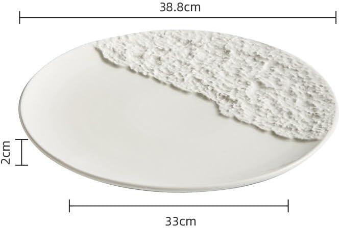 Dipping Bowls Steak Plate Ceramic Plate Dish Plate Creative Hotel Tableware Round Plate Pasta Plate Appetizer Bowls,One Color-S (One Color L)