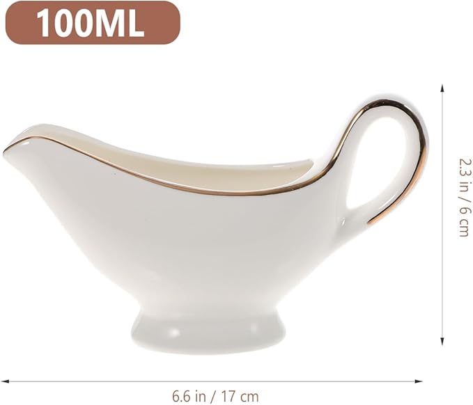 Gatuida 5Oz Ceramic Milk Pitcher Small Creamer Jug with Handle Mini Porcelain Syrup Pour Spout for Coffee Milk Sauce Serving
