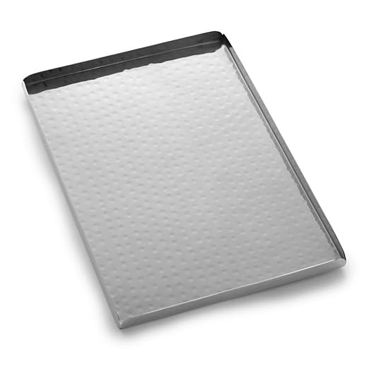 American Metalcraft HMST12 Hammered Tray with Sides, Stainless Steel, 1/2" H, 8-1/4" W, 12" L