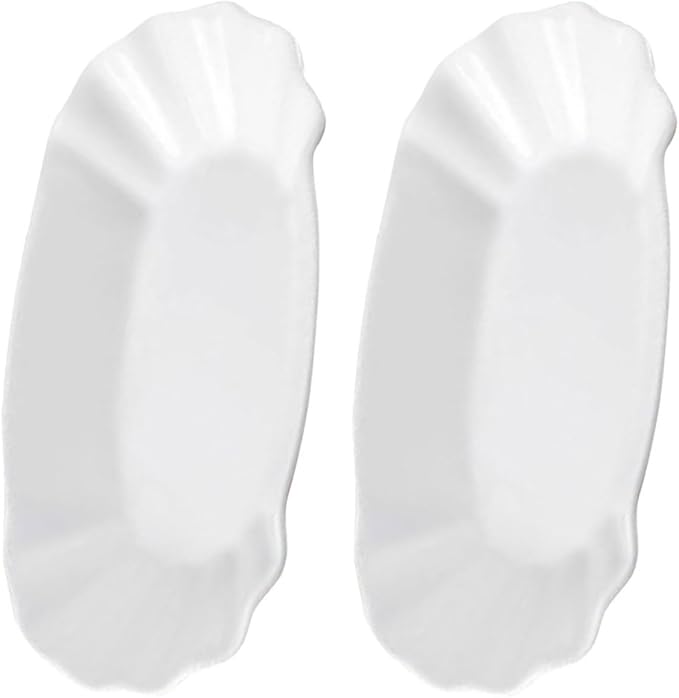 SECFOU 2pcs Appetizer Plates for Snacks Dips and Fruits Creative Porcelain Dessert and Salad Plates for Kitchen Parties and Gatherings for Serving Appetizers and Side Dishes