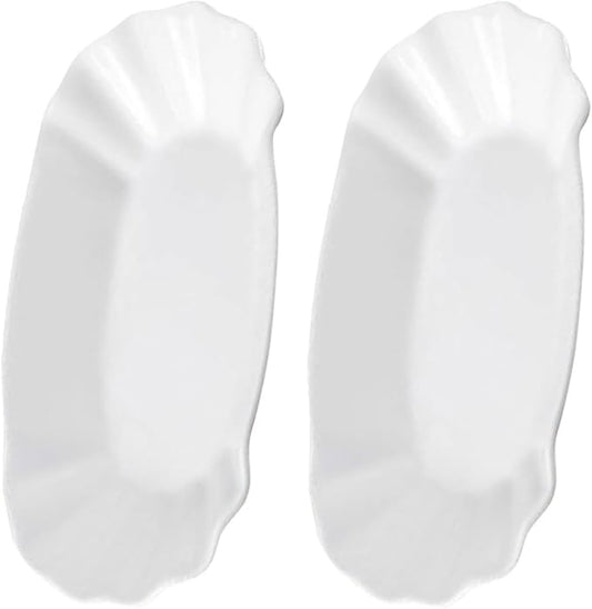 SECFOU 2pcs Appetizer Plates for Snacks Dips and Fruits Creative Porcelain Dessert and Salad Plates for Kitchen Parties and Gatherings for Serving Appetizers and Side Dishes