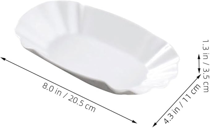 Unomor 2pcs Creative Ceramic Snack Plates for Appetizers French Fries and Dips Elegant Serving Dishes for Parties Family Gatherings and Casual Dining
