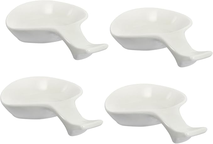 STOBAZA 4pcs Ceramic Chopsticks Rests and Dipping Bowls Set Food Sauce Dishes for Home Multi-Functional Kitchen Gadgets for Appetizers and Seasoning