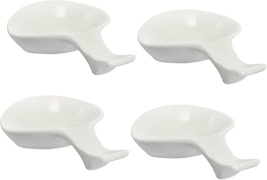 STOBAZA 4pcs Ceramic Chopsticks Rests and Dipping Bowls Set Food Sauce Dishes for Home Multi-Functional Kitchen Gadgets for Appetizers and Seasoning