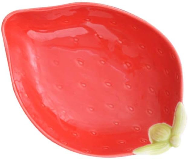 Ceramic Appetizer Plate Fruit Shape Plate Dessert Plate Salad Pasta Bowls Food Serving Tray for Fruit Cheese Dessert Snack-Red