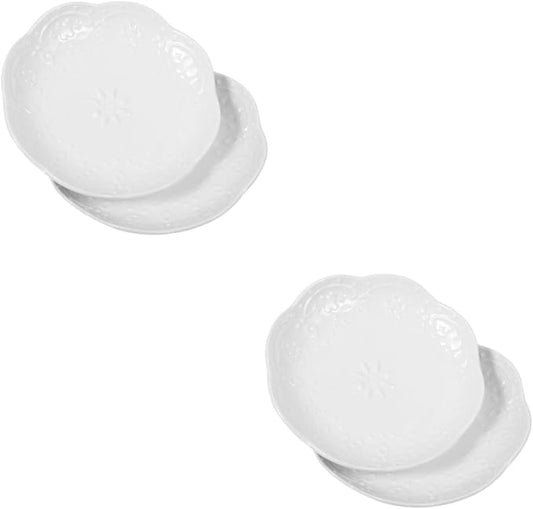 Mobestech 2sets Ceramic Sauce Dish Elegant Dipping Plates for Seasoning Sauces Modern Design for Snacks Appetizers for Table Decoration Easy to Clean 2pcs*2