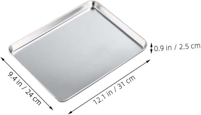 GARVALON Stainless Steel Food Plate Multi-Purpose Serving Tray for Appetizers Snacks Desserts Baking