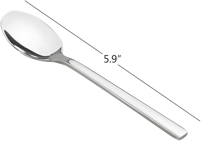 12-Piece Stainless Steel Teaspoons, Small Dessert Spoon, Children Spoons