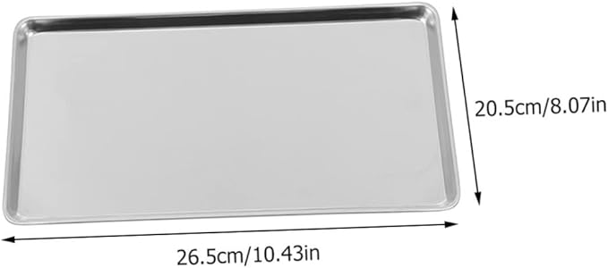 GLEAVI Stainless Steel Dinner Plate Rectangular Food Serving Tray for Home Banquets Lightweight and Non Stick Kitchen Storage for Parties and Family