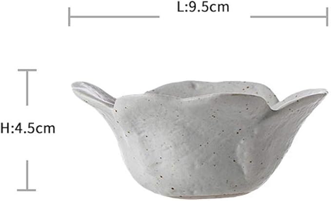 Ceramic cutlery salad bowl Ceramic Appetizer Plate, Snack Plate, Tableware, Seasoning Plate, Dipping Sauce Plate, Flower-Shaped Sauce Plate small bowl (Size : D)