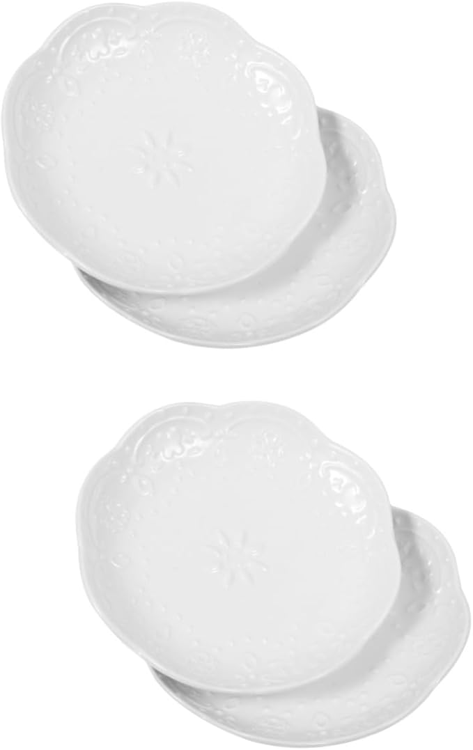 Healifty 2sets Ceramic Appetizer Plates Multi Purpose Sauce Dishes for Dips Snacks Seasoning Easy to Clean Stackable for Tea Dinner Parties 2pcs*2