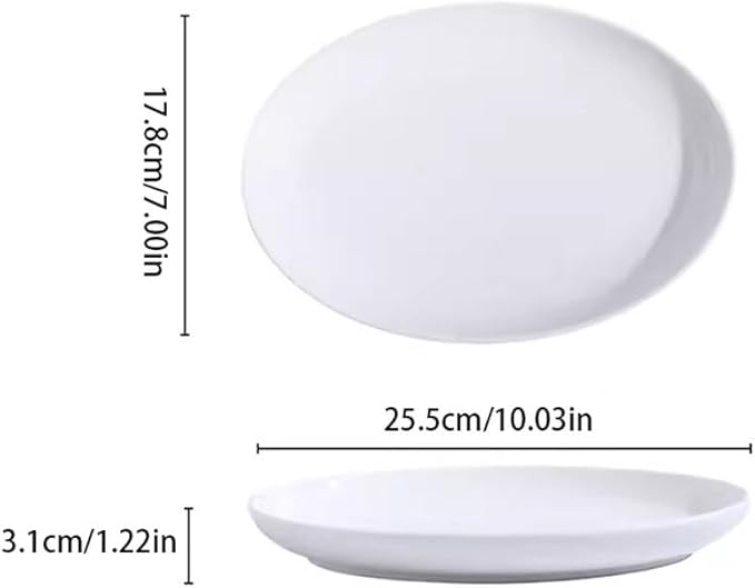 SONGCHAO Party Supplies Fish Plate Household Steamed Fish Plate Ceramic Pure Cabbage Plate Light Luxury Plate Creative Oven Double Line Plate Dinner Plate Party Plates (Size : Small)
