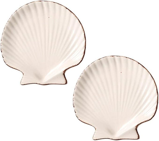 Dipping Bowls Set of 2 Sauce Dish Ocean Starfish Shell Fish Shape Ceramic Appetizer Plates Snack Fruit Sushi Dessert Jewelry Plates Dinnerware Trays Home Decora