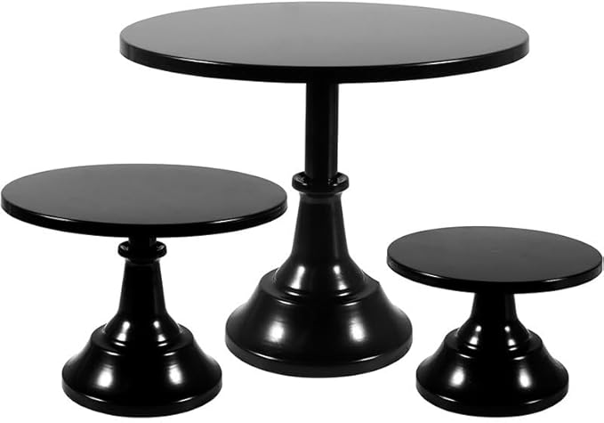 3 Pcs Metal Cake Stand Set 8/10/12 inch Dessert Table Display Perfect for Baby Shower Wedding Birthday(Black)