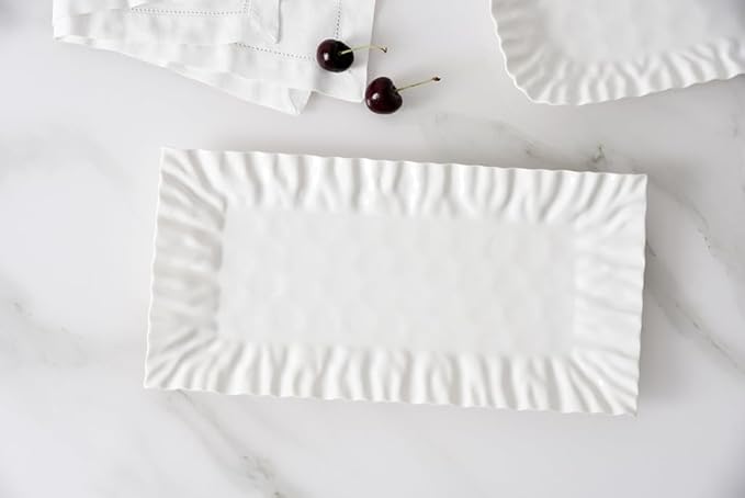 Pampa Bay Mascali Bianca Rectangular Tray, 15" x 7.5" x 1"