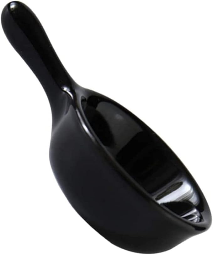 Ceramic Sauce Dish with Handle Seasoning Dish Sushi Soy Dipping Bowl Appetizer Plates for Wedding Home Party 40ML-Black