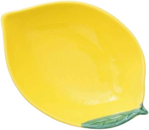 Ceramic Appetizer Plate Fruit Shape Plate Dessert Plate Salad Pasta Bowls Food Serving Tray for Fruit Cheese Dessert Snack-Yellow