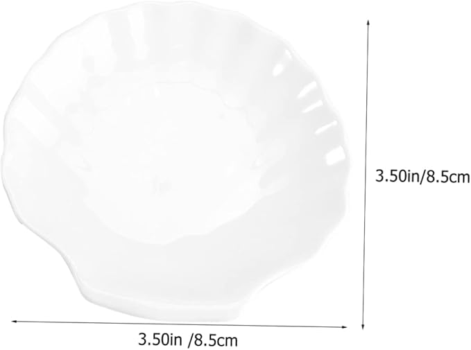 GLEAVI 4-Piece Shell-Shaped Ceramic Plates Set Multipurpose Food Serving Dishes for Breakfast Appetizers and Desserts Elegant Kitchen Supplies