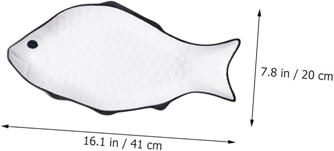 Fish-shaped Steamer Plate Ceramic Storage Holder Food Serving Bowl Microwave Safe
