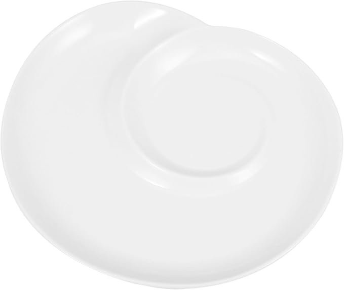 Alipis Divided Ceramic Dumpling Plate with Sauce Dish Elegant Shell-shaped Food Tray for Sushi Appetizers and Snacks for Home and Restaurant Use