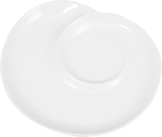 Alipis Divided Ceramic Dumpling Plate with Sauce Dish Elegant Shell-shaped Food Tray for Sushi Appetizers and Snacks for Home and Restaurant Use
