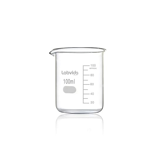 Upgrated 3 Size Low Form Beaker Set, 50ml 100ml 250ml, 3.3 Boro Glass Beakers with Printed Graduation, LVA017