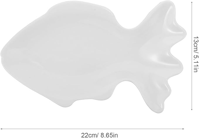 Fish Shaped Ceramic Serving Plate Decorative Appetizer Tray for Snacks Sushi and Desserts for Home Restaurant and Picnics Creative and Cute Design