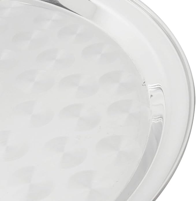 (1-PC-18) Stainless Steel Round Tray Swirl Pattern Serving Tray