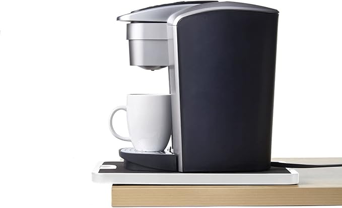 Nifty Medium Appliance Rolling Tray - White, Home Kitchen Counter Organizer, Integrated Rolling System, Non-Slip Pad Top for Coffee Maker, Stand Mixer, Blender, Toaster