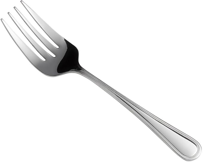 Soro Essentials- 18/8 Stainless Steel Simplicity Serving Fork 3.0mm Set of 12- Serving Utensils Serving Flatware Cutlery Kitchen Tableware Buffet Serving Utensils for Home Kitchen and Restaurant