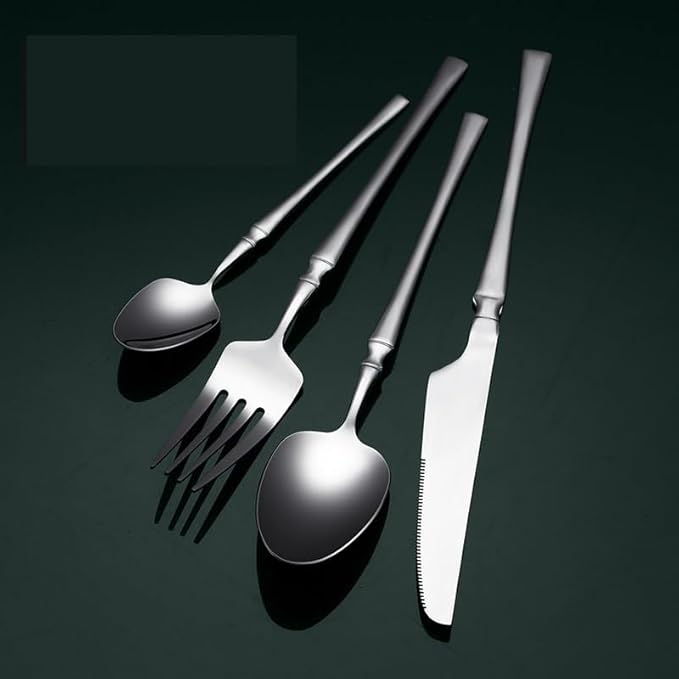 Stainless Steel Flatware Serving Set,Home Kitchen Eating Tableware Set,Dishwasher Safe,for Home Kitchen Restaurant Hote 4/16/24/32/40/48 Pieces Stainless Steel Knife, Fork and Spoon Steak Knife, Fork
