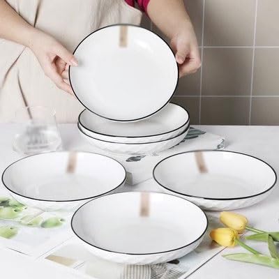 SONGCHAO Party Supplies Pack Of 6 Household Plates, Ceramic Plates, Deep Soup Bowls, Creative Personality, Simple Nordic Tableware Party Plates