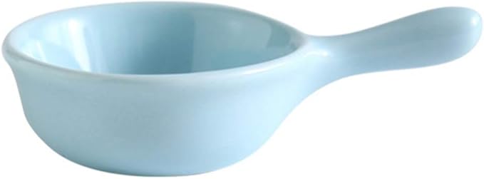 Ceramic Sauce Dish with Handle Seasoning Dish Sushi Soy Dipping Bowl Appetizer Plates for Wedding Home Party 40ML-Bue