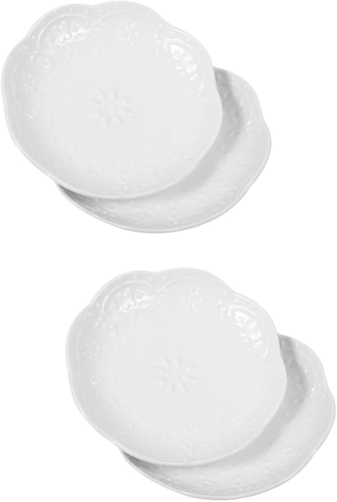 4pcs Soy Sauce Dipping Plate Ceramic Sauce Bowl Seasoning Plate Appetizer Dish Bowl Kitchen Essential