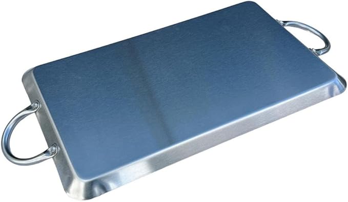 11-1/2" x 19" Stainless Steel Rectangular Serving Platter – Ottoman Tray with Handles for Kitchen, Parties & Decorative Display