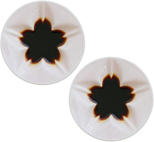 FAREWELL Dipping Bowls Flower Shape Ceramic Sauce Plate Appetizer Plate Mini Side Seasoning Dishes Dishes Sushi Dip Bowl Snack Plate Appetizer Bowls
