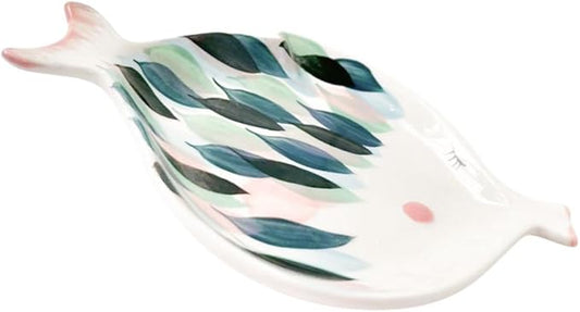 Dipping Bowls,Ceramic Serving Dishes,Food Serving Tray,Fish Shaped Ceramic Plate Appetizer Plates Meat Platter Fruits Plate Ceramic Serving Platter