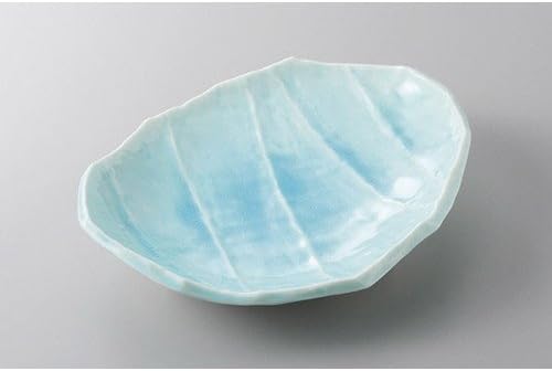 せともの本舗 Appetizer Plate, Marine Blue Three-Foot Appetizer Plate, 9.1 x 7.7 x 2.2 inches (23 x 19.5 x 5.5 cm), Restaurant, Ryokan, Japanese Tableware, Restaurant, Commercial Use