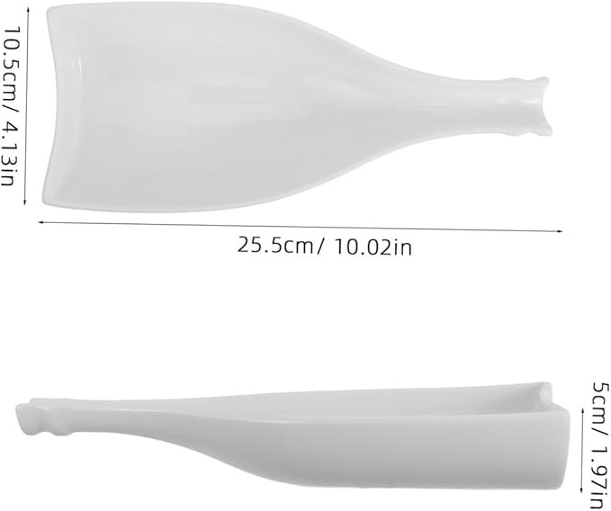 OUNONA Elegant Wine Bottle Shaped Plate Delicate Ceramic Food Dish for Dinner Unique Tableware for Appetizers Cold Dishes Sashimi and Grilled Items for Restaurants and Home
