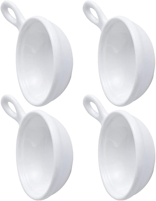 PRETYZOOM 4pcs Tray Handle Seasoning Sauce Plates Ceramics Dishes for Dipping Glazed for Easy Cleaning