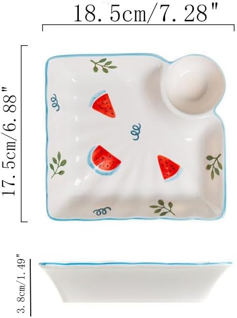 Multi Purpose Appetizer Ceramic Tray Vinegar Bowl Elegant Sushi Cookie Serving Dishes Dipping Sauce Plate for Dumplings French Fries Snacks Homes Restaurants Design Sense Souvenirs