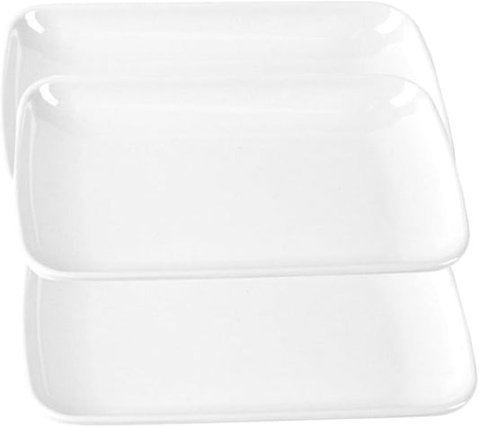 Garneck 3pcs Fast Food Snack Plate Rectangular Appetizer Plates for Family Gatherings