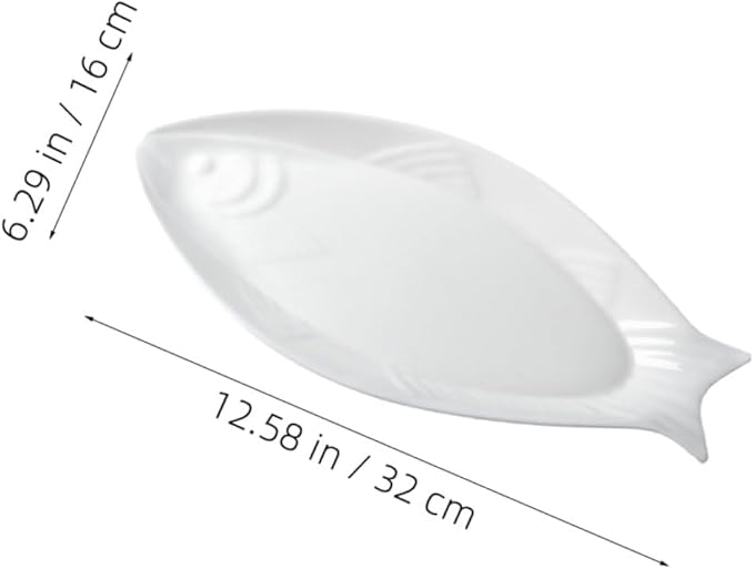 ABOOFAN Ceramic Steamed Fish Plate Serving Dish for Home Use Food Plate for Desserts Appetizers and Family Gatherings Easy to Clean for Parties and Events